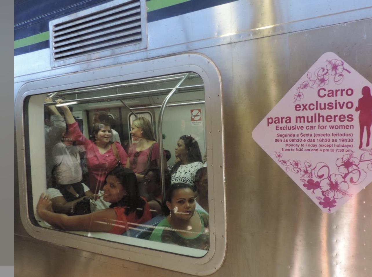 Vagões de Trem e Metrô para mulheres 24h