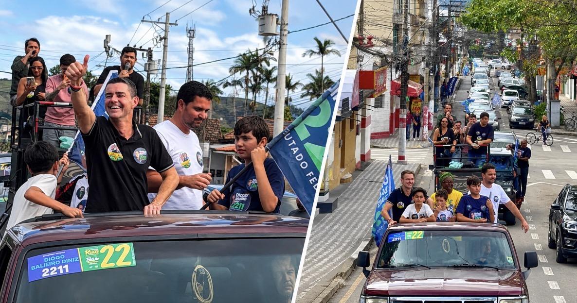 Carreata em Itatiaia destaca força de Diogo Balieiro na última quinzena rumo a Câmara Federal